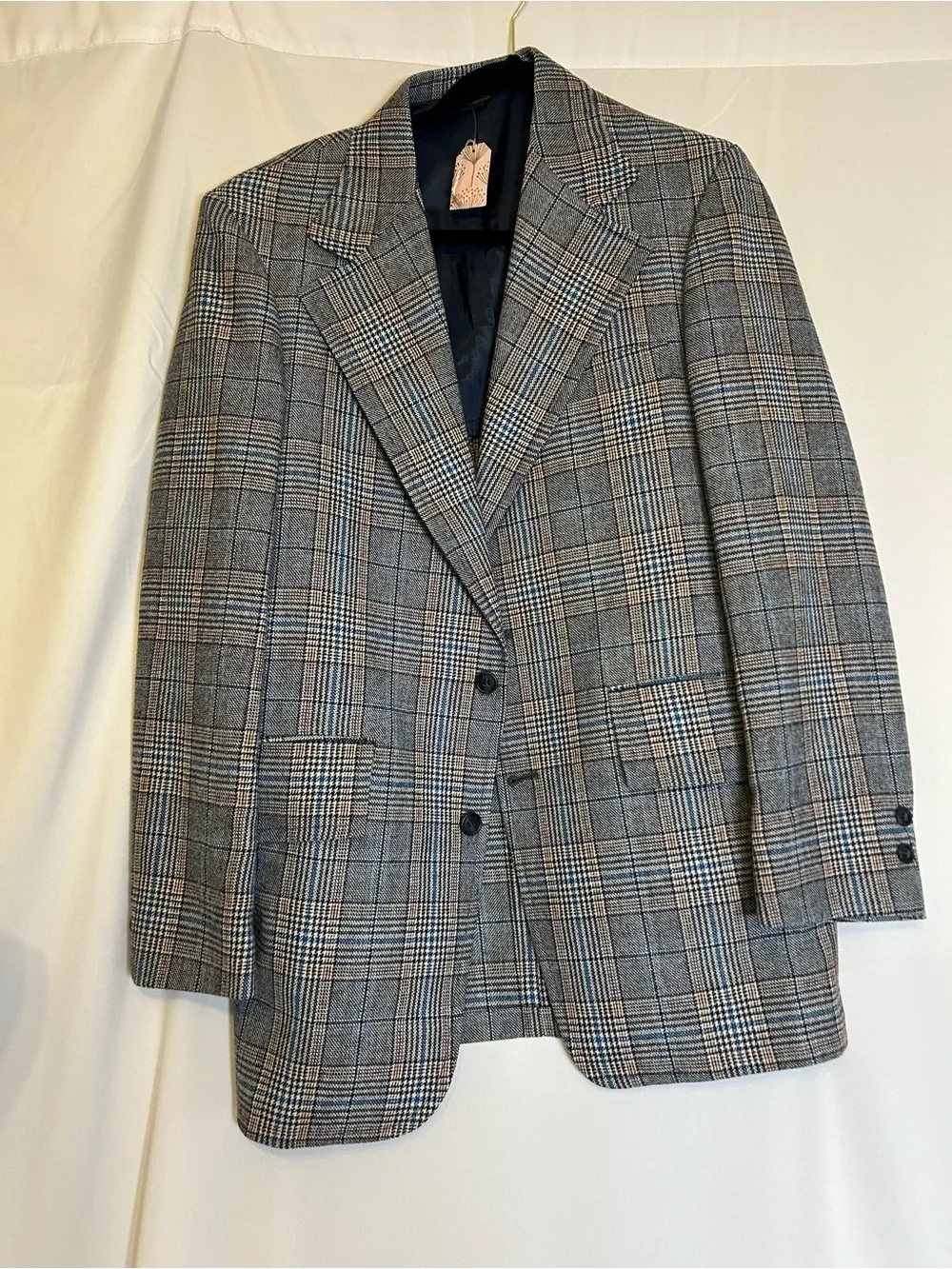 Vintage Men's Gray Glen Plaid Blazer - Classic Two-Button Sport Coat